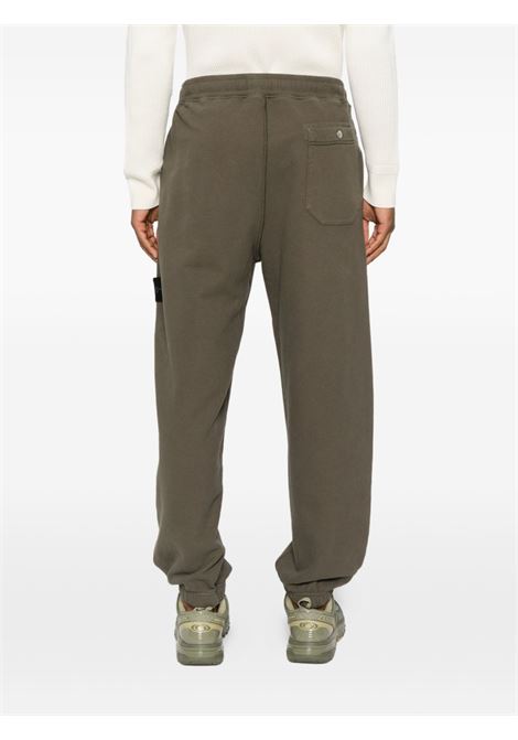 pantalone brushed organic cotton fleece uomo verde militare STONE ISLAND | K2S15 6200004 S0A20V0054